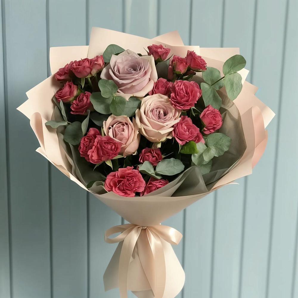 Букет цветов из: Гвоздики и Розы в Улётах