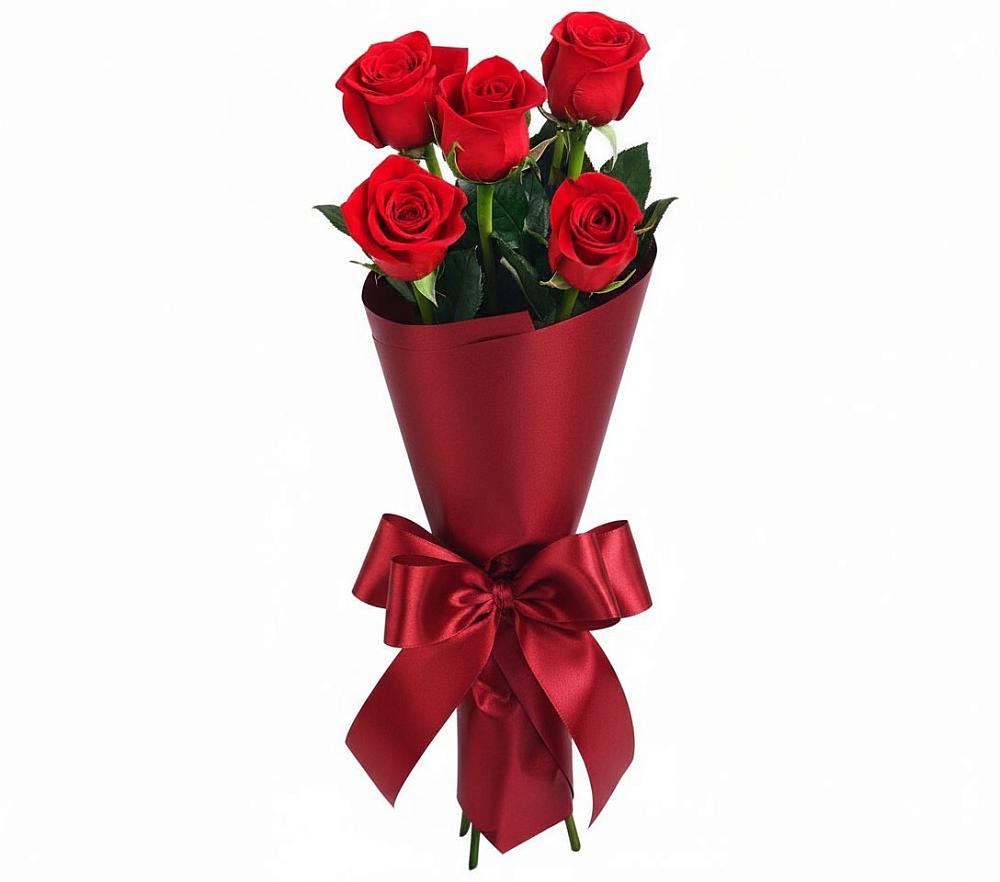 Букет 5 Красных роз Эдлесс Лав в Улётах