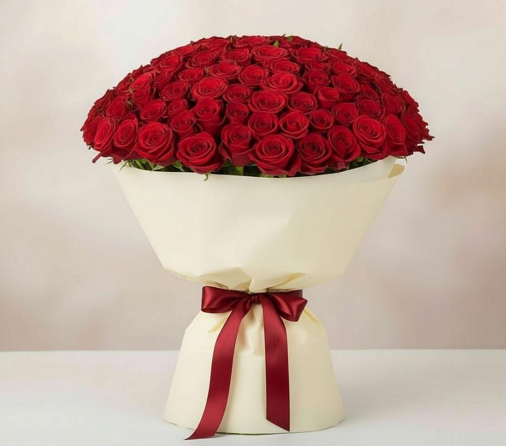Букет 101 Красная роза Милано в Улётах