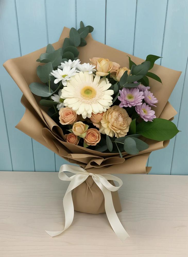 Букет цветов из: Герберы и Хризантемы в Улётах