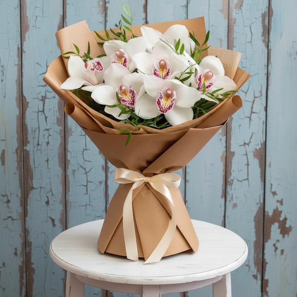 Букет цветов из: Орхидеи и Розы в Улётах