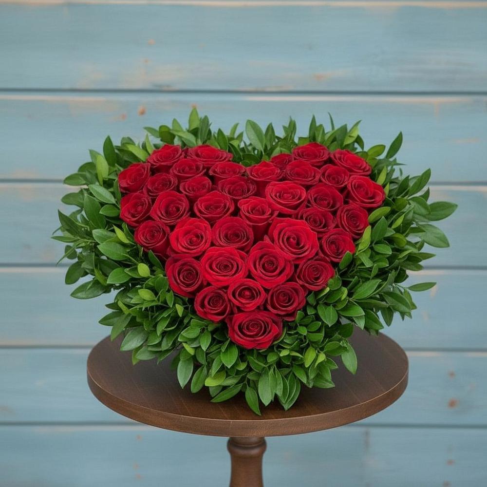 Цветочная композиция из Розы в виде сердца в Улётах