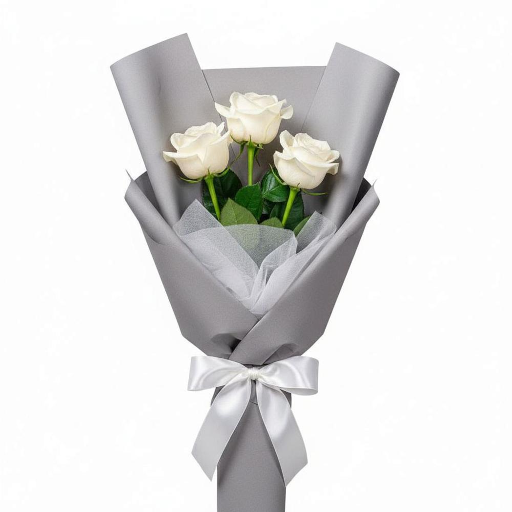 Букет 3 белые розы в Улётах