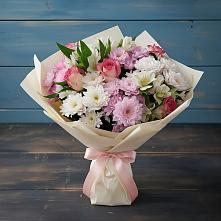 Букет цветов из:  Хризантемы, Альстромерии и Розы в Улётах