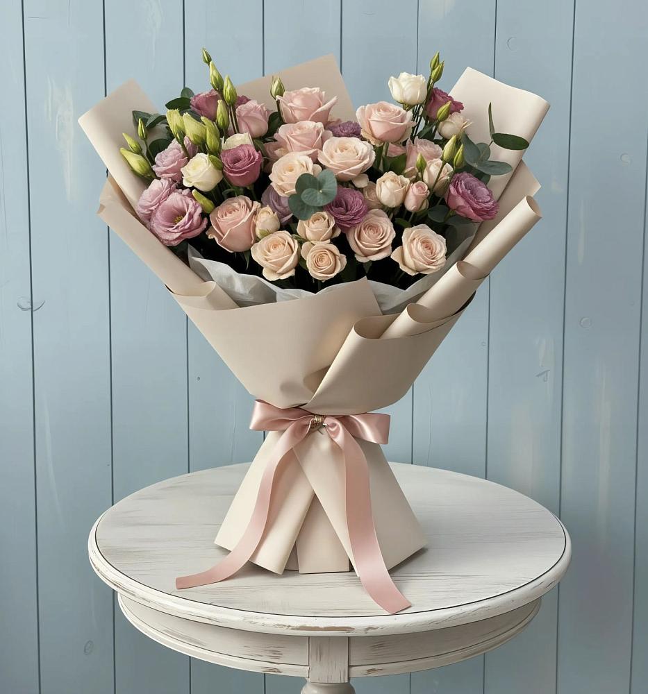 Букет цветов из: Розы и Лизиантусы в Улётах