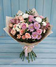 Букет цветов из:  Хризантемы, Розы и Альстромерии в Улётах