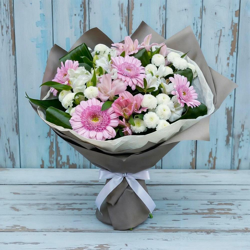 Букет цветов из: Герберы, Альстромерии и Хризантемы в Улётах