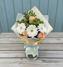 Букет цветов из:  Герберы, Розы и Хризантемы в Улётах
