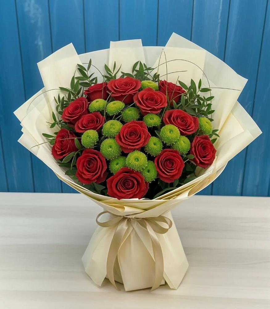 Букет цветов из: Розы и Хризантемы в Улётах