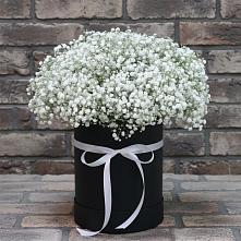 Цветочная композиция из Гипсофила в шляпной коробке в Улётах