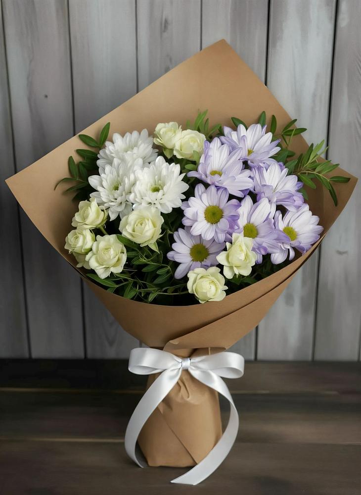 Букет цветов из: Хризантемы и Розы в Улётах