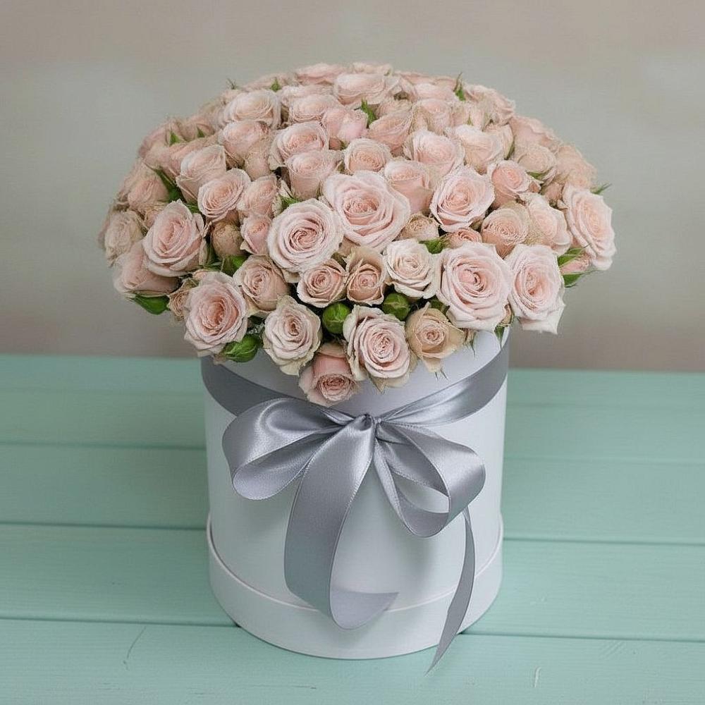 Цветочная композиция из Розы в шляпной коробке в Улётах